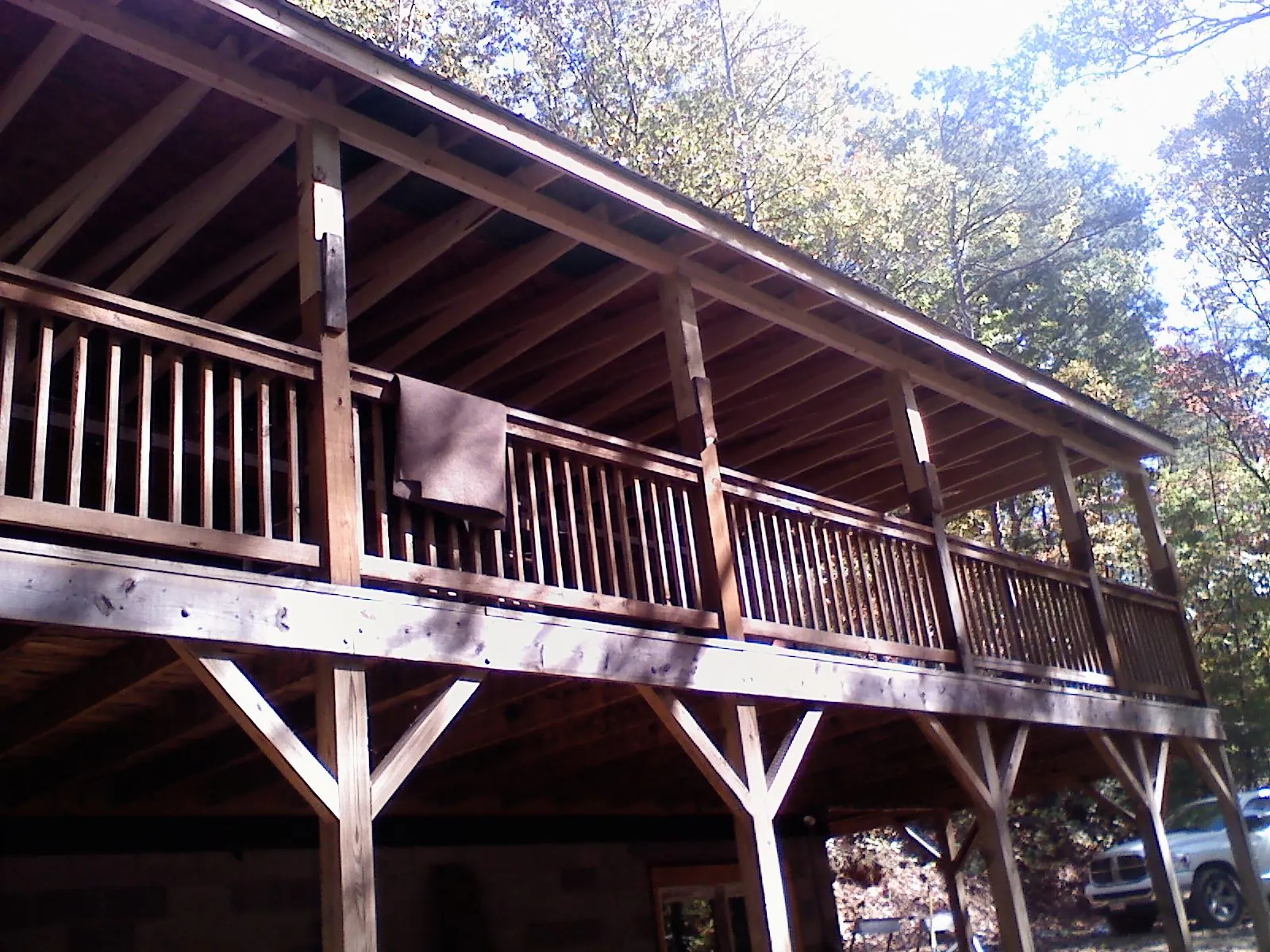 Timber framing under a new elevated porch and deck — Roof Leak Repair in Soldier by Roofing Brothers